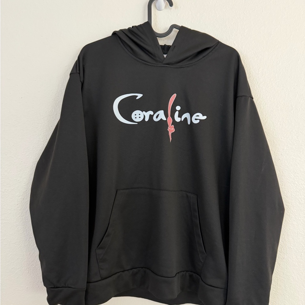 Coraline movie merch Black Crewneck Hoodie